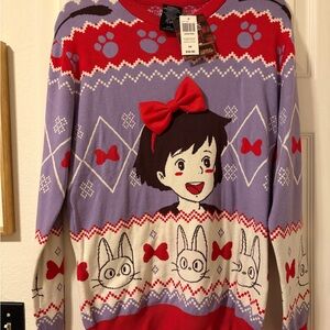 Our Universe Studio Ghibli Kiki's Delivery Service Patterned Holiday Sweater SM